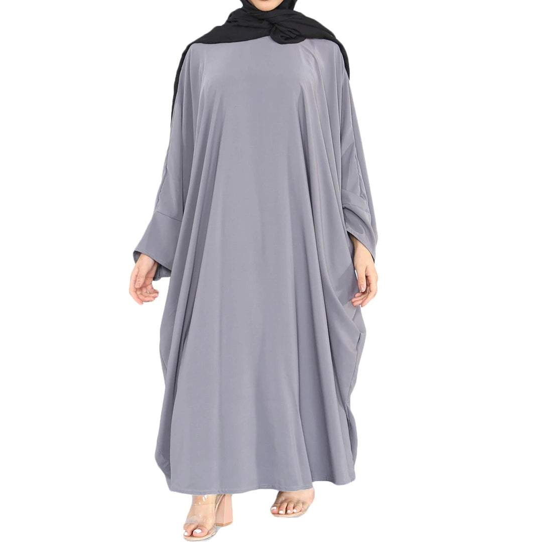 Abaya da Donna Jilbab Islamico con Farfalla a Pipistrello Semplice Modesto