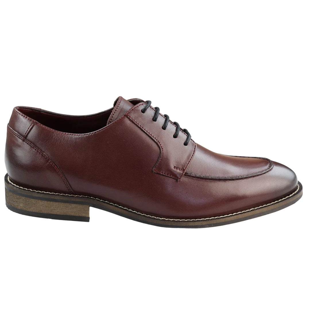 Chaussures pour homme style richelieu en cuir noir ou bordeaux classique vintage