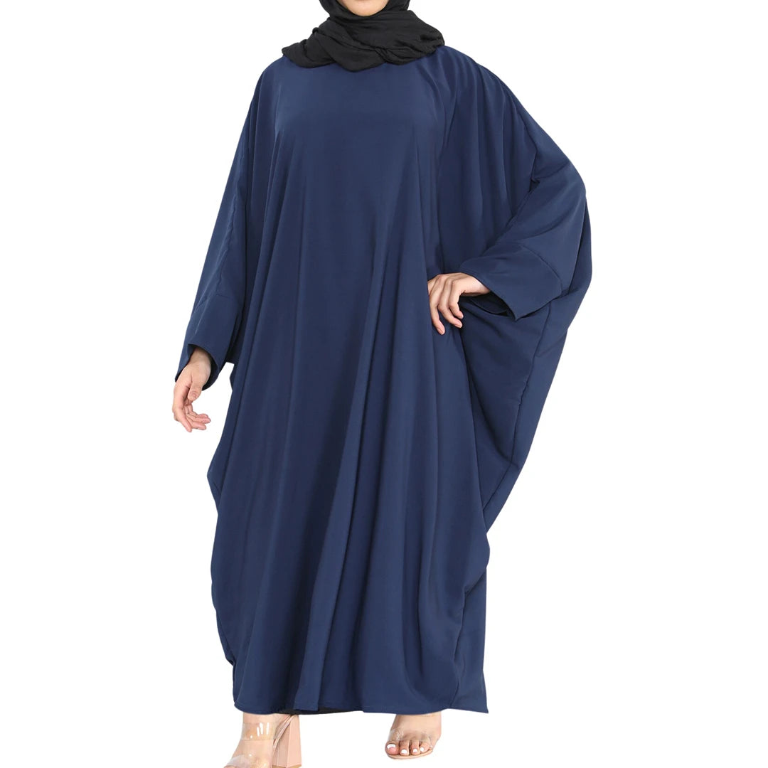 Abaya da Donna Jilbab Islamico con Farfalla a Pipistrello Semplice Modesto