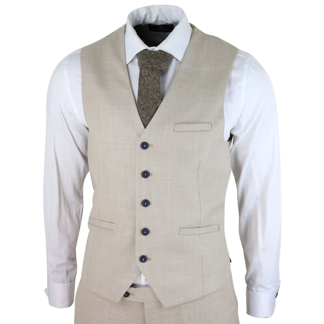 Men's Tweed Check Peaky Blinders Waistcoat Gilet Classic Herringbone