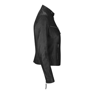 Women's Leather Fitted Biker Brown Jacket-TruClothing