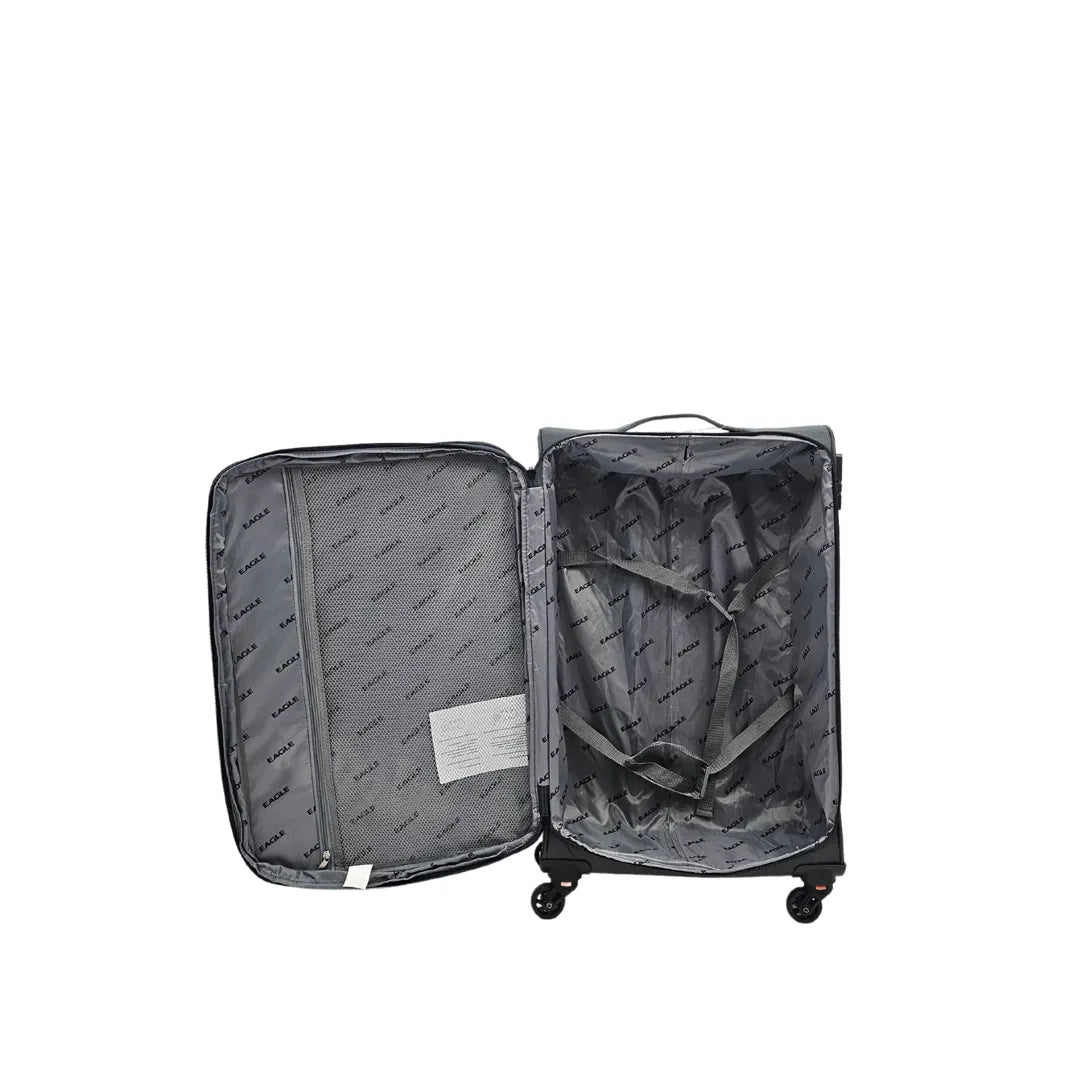 Soft Case Suitcase 4 Wheels Zipped Compartments