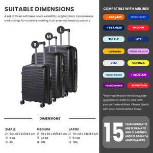 Sunwave - Suitcase Expandable Hard-Shell 4 Spinner Wheels-TruClothing