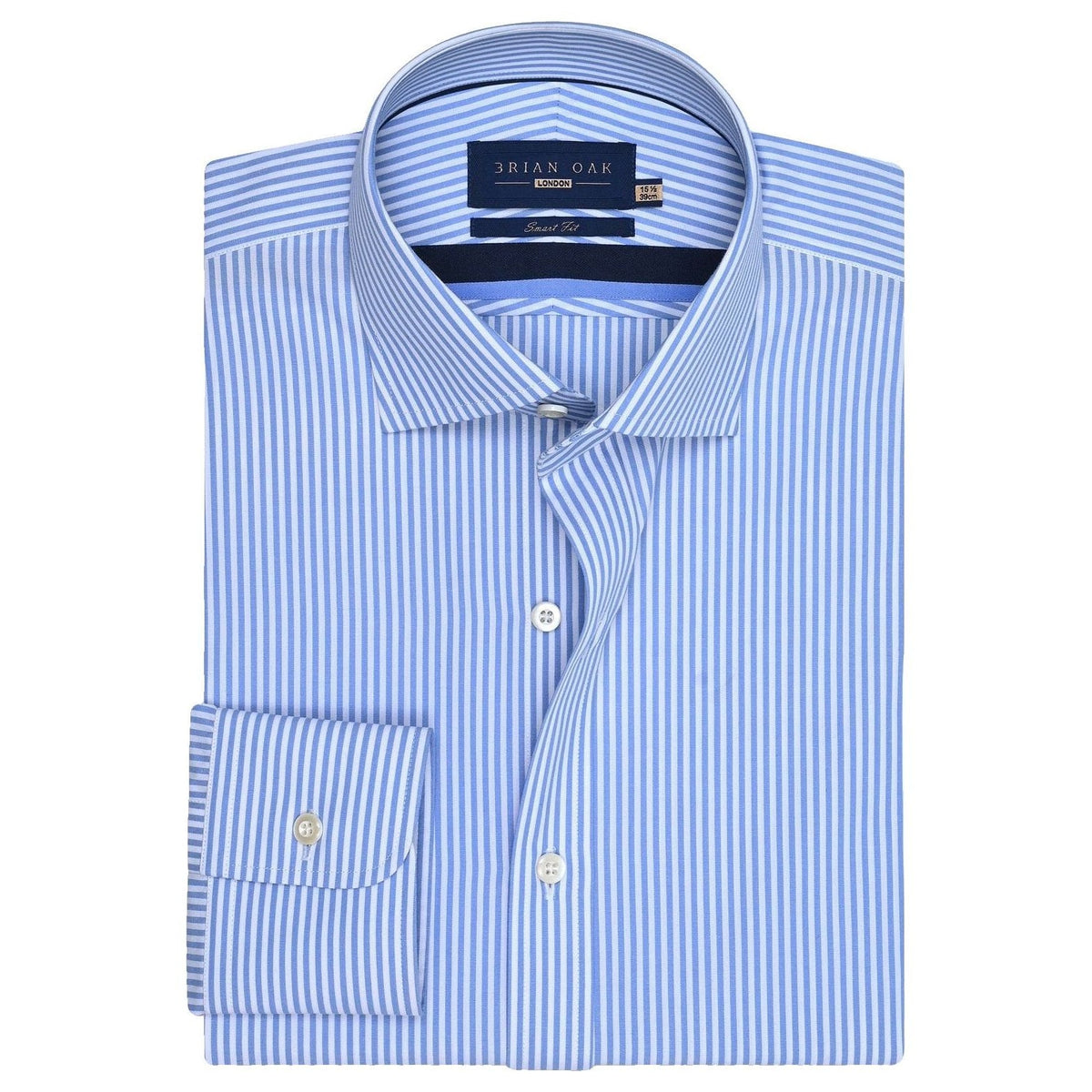 Camicia da Uomo Formale Righe Verticali Blu Cielo - Brian Oak - 1