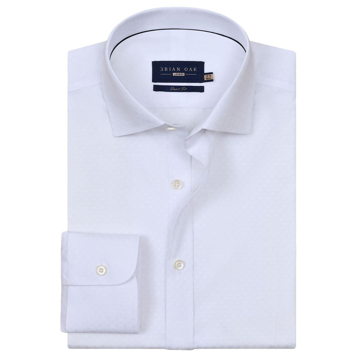 Men's White Floral Textured Smart Fit Shirt - Brian Oak - 1