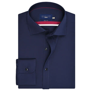 Chemise habillée coton facile à repasser bleu marine homme - Brian Oak - 1