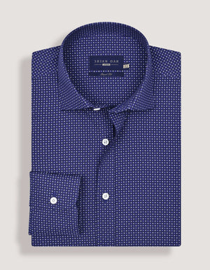 Chemise motif bambou bleu égyptien homme - Brian Oak - 4