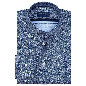 Herren Hemd marineblauer Blumenranken-Druck - Brian Oak - 1