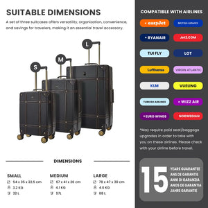 Vintage - Suitcase Hard-Shell 4 Spinner Wheels Travel Bag-TruClothing