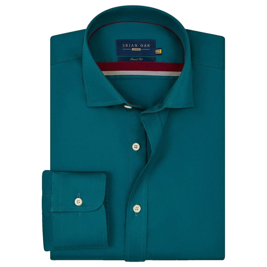 Türkis Satin Hemd Herren - Brian Oak - 1