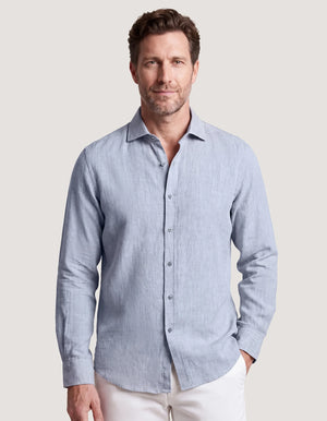 Camicia da Uomo Lino Puro Grigio Chiaro - Brian Oak - 2
