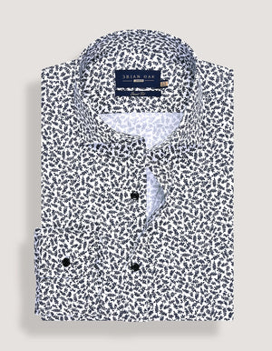 Chemise blanche homme imprimé feuille monochrome - Brian Oak - 2