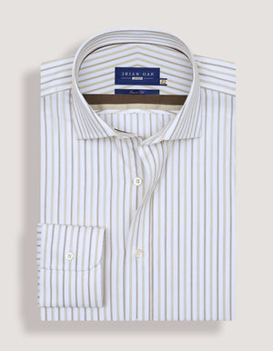 Chemise homme en sergé rayé Fawn - Brian Oak - 4