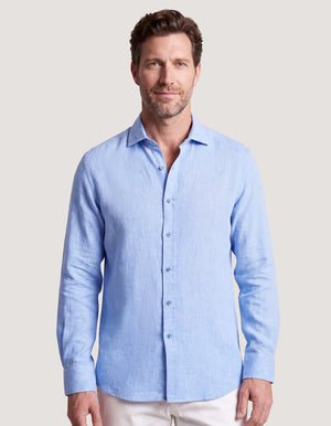 Chemise Lin Pur Bleu Ciel Homme - Brian Oak - 2