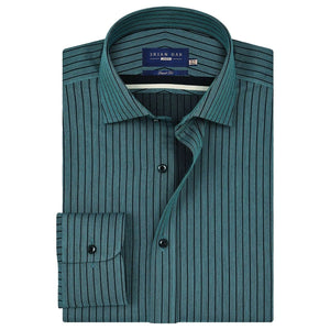 Camisa Dobby Rayas Verde Mar Hombre - Brian Oak - 1