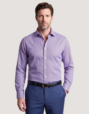 Chemise à carreaux violette et blanche homme - Brian Oak - 2