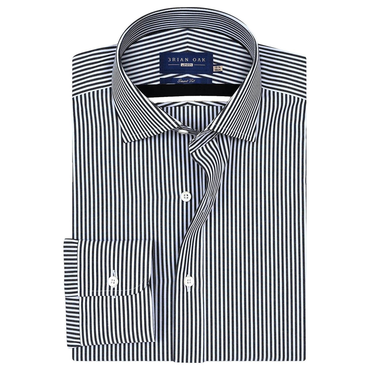 Chemise formelle rayée noir et blanc homme coton - Brian Oak - 1