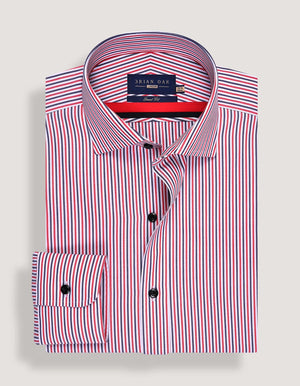 Camisa formal rayas rojo azul hombre - Brian Oak - 2