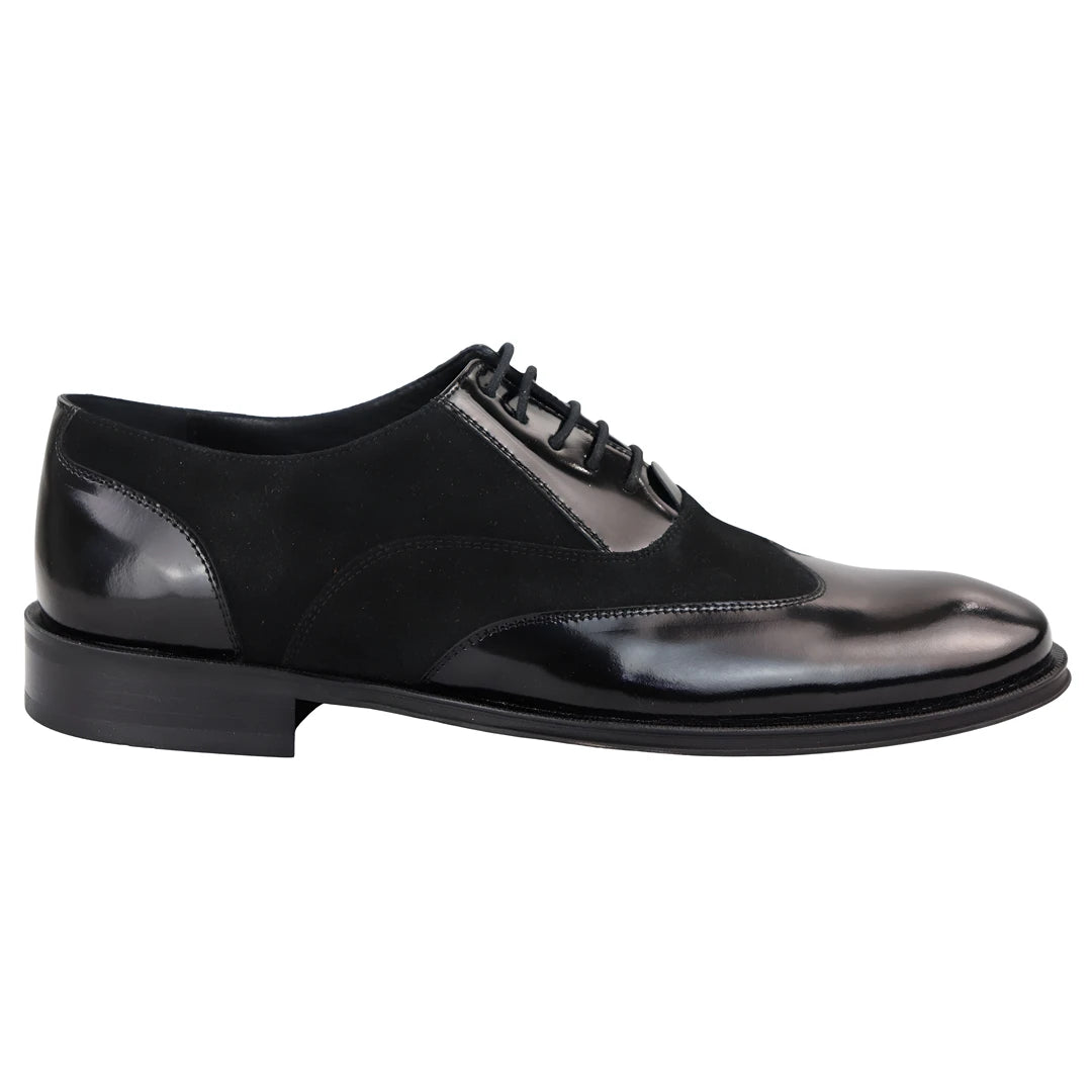 Chaussures Oxford pour homme brogues derbys cuir véritable noir style formel habillé