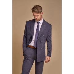 Tokyo - Men's Navy Blue 2 Piece Double Breasted Suit