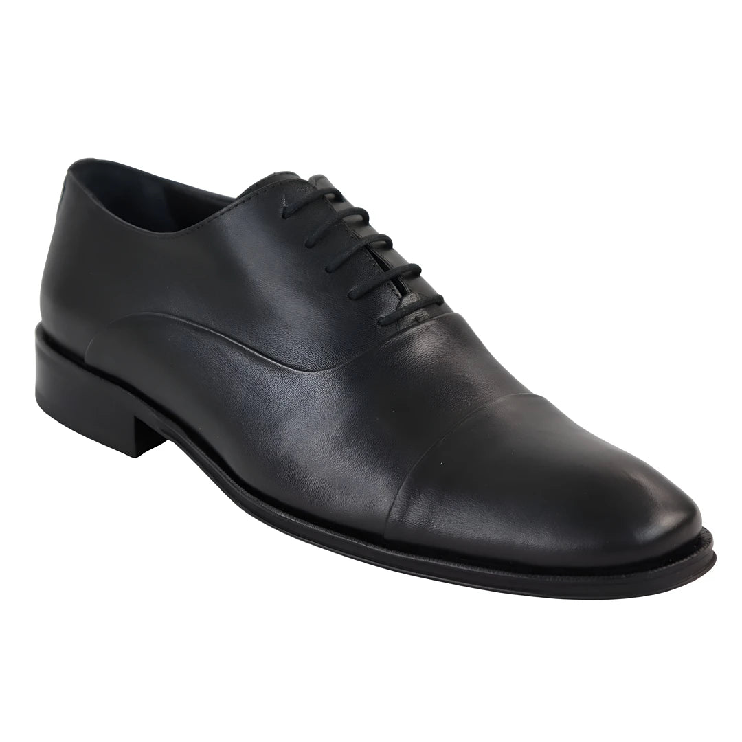 Chaussures noires pour homme style Oxford Richelieu Derby habillées formelles cuir véritable