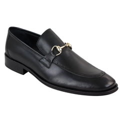 Classic de cuero completo para hombres zapatos de mocasín negro de cuero completo