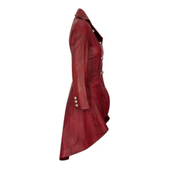 Women's Gothic Tail Coat Double Breasted Leather Jacket
