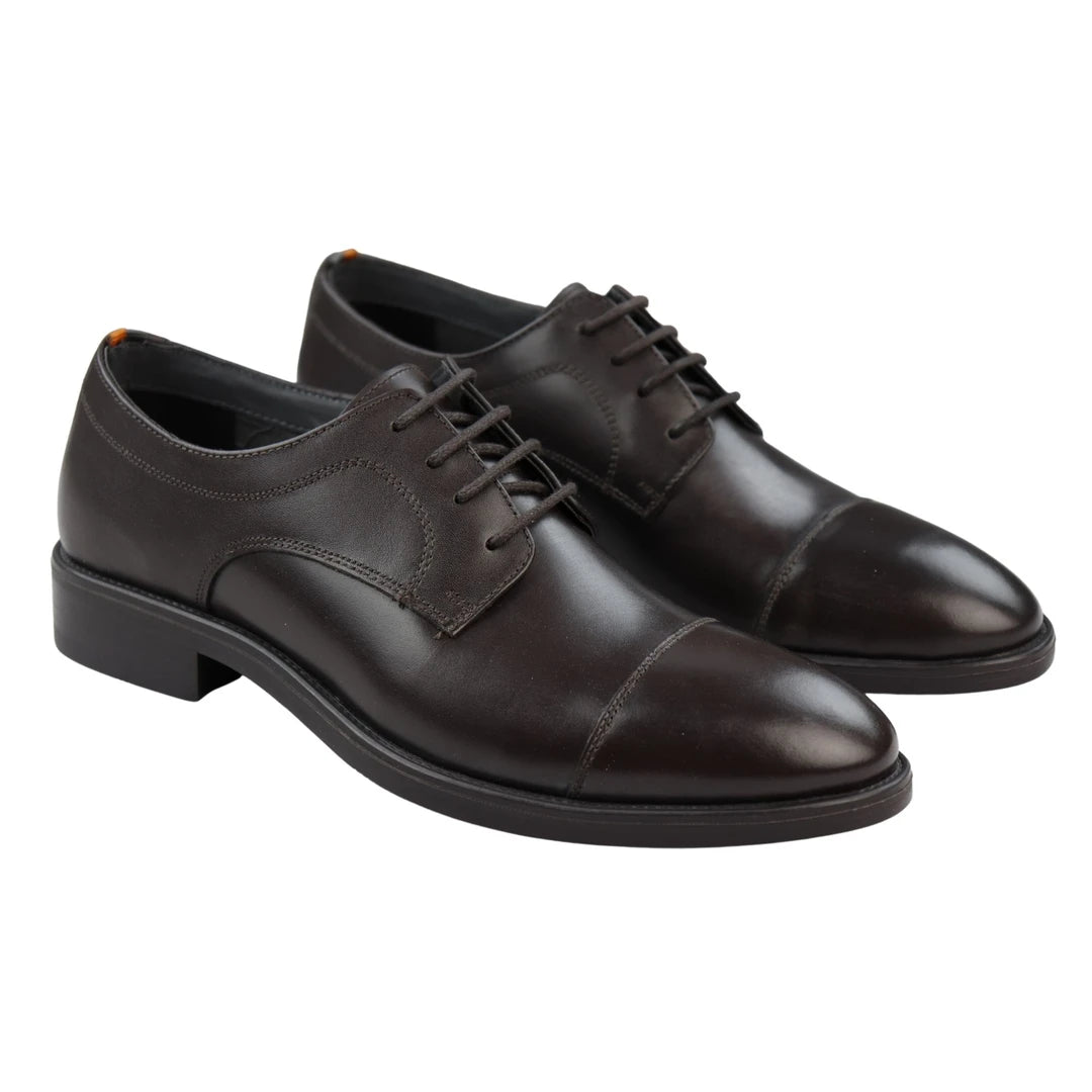 Mens Laced Oxford Shoes Real Leather Black Brown Smart Casual Formal Dress Classic