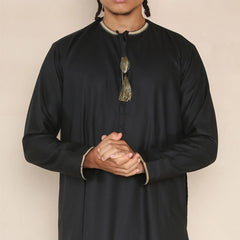Thobe Jubba da Uomo Emirati Omani Islamico Musulmano Kaftan Eid Robe Arabo