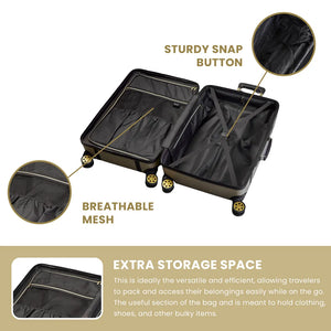 Vintage - Suitcase Hard-Shell 4 Spinner Wheels Travel Bag-TruClothing