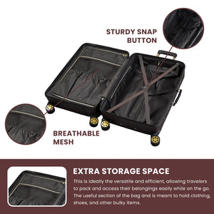 Vintage - Suitcase Hard-Shell 4 Spinner Wheels Travel Bag-TruClothing
