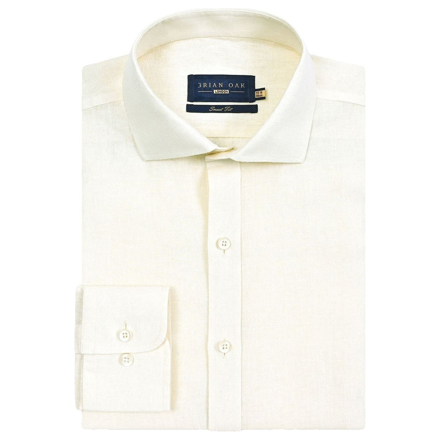 Men's Pure Linen Shirt – Cream - Brian Oak - 1