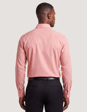 Chemise formelle à carreaux corail rose homme coton - Brian Oak - 5