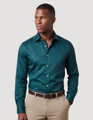 Türkis Satin Hemd Herren - Brian Oak - 2