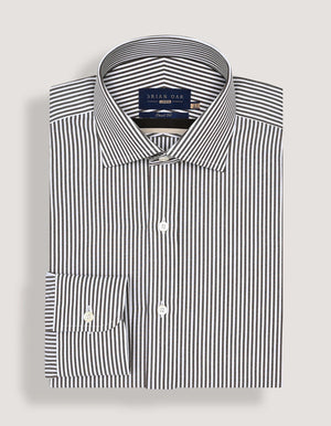 Men's Brown & White Striped Formal Shirt - Brian Oak - 3