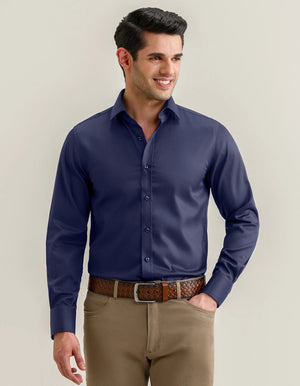 Marineblau Twill Hemd Herren - Brian Oak - 2