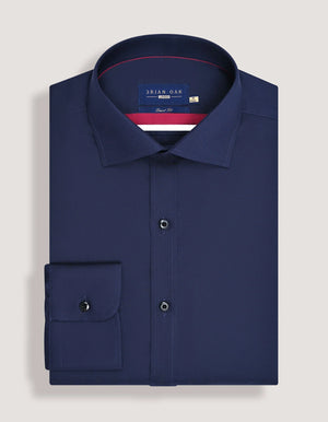 Chemise habillée coton facile à repasser bleu marine homme - Brian Oak - 3
