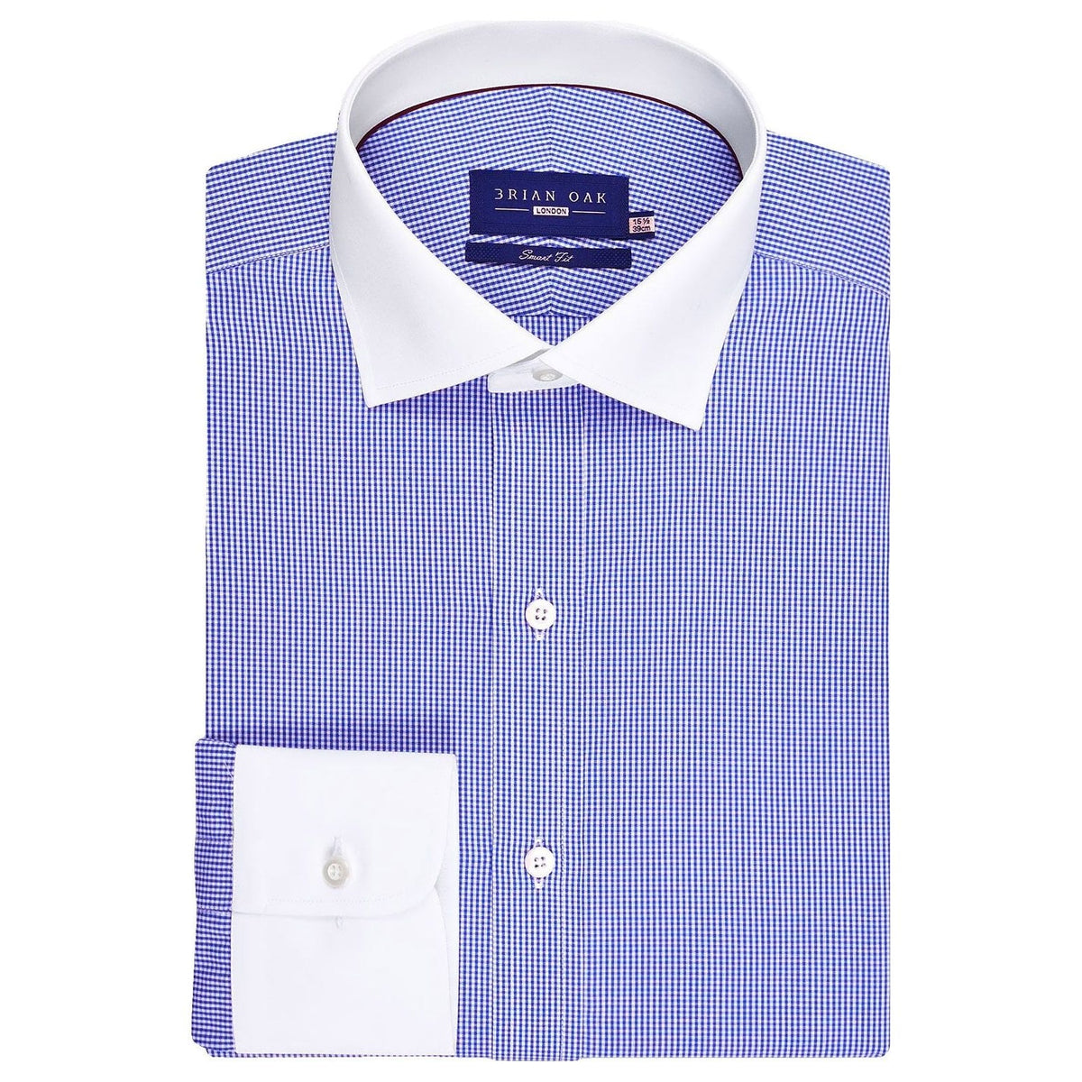Chemise à carreaux bleu ciel ajustée homme coton - Brian Oak - 1