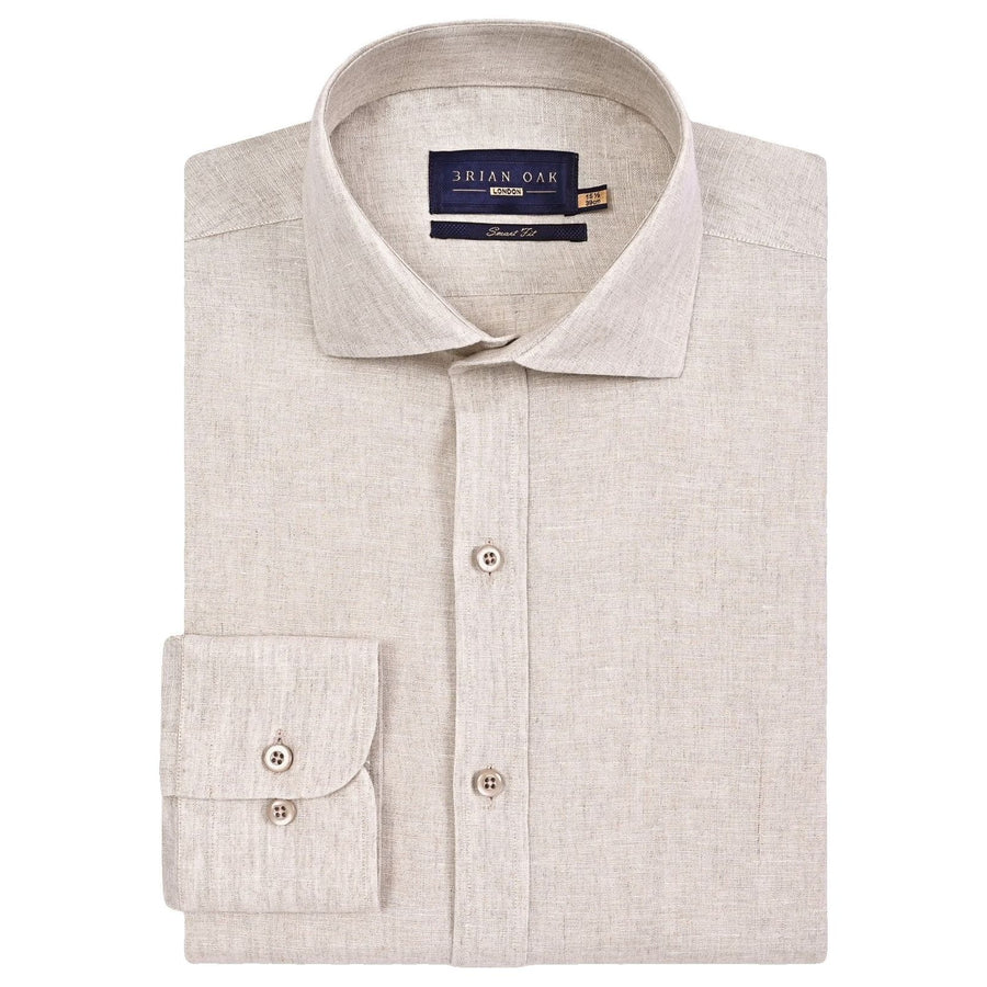 Men's Pure Linen Shirt – Fawn - Brian Oak - 1