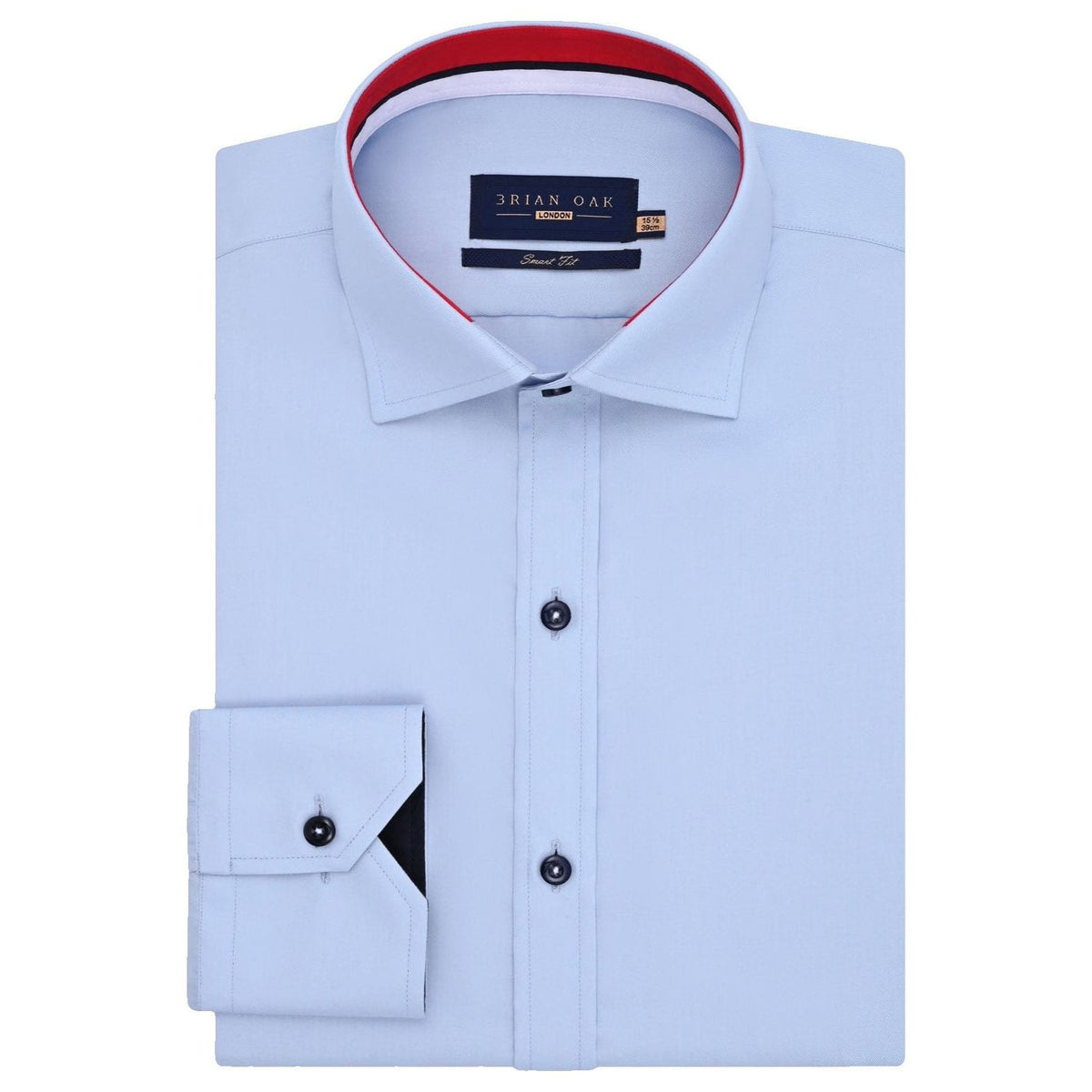 Himmelblaues Twill-Hemd mit Union Jack Kontrastbesatz - Herrenhemd - Brian Oak - 1