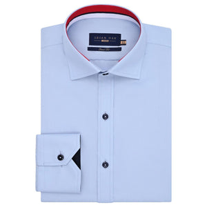 Himmelblaues Twill-Hemd mit Union Jack Kontrastbesatz - Herrenhemd - Brian Oak - 1