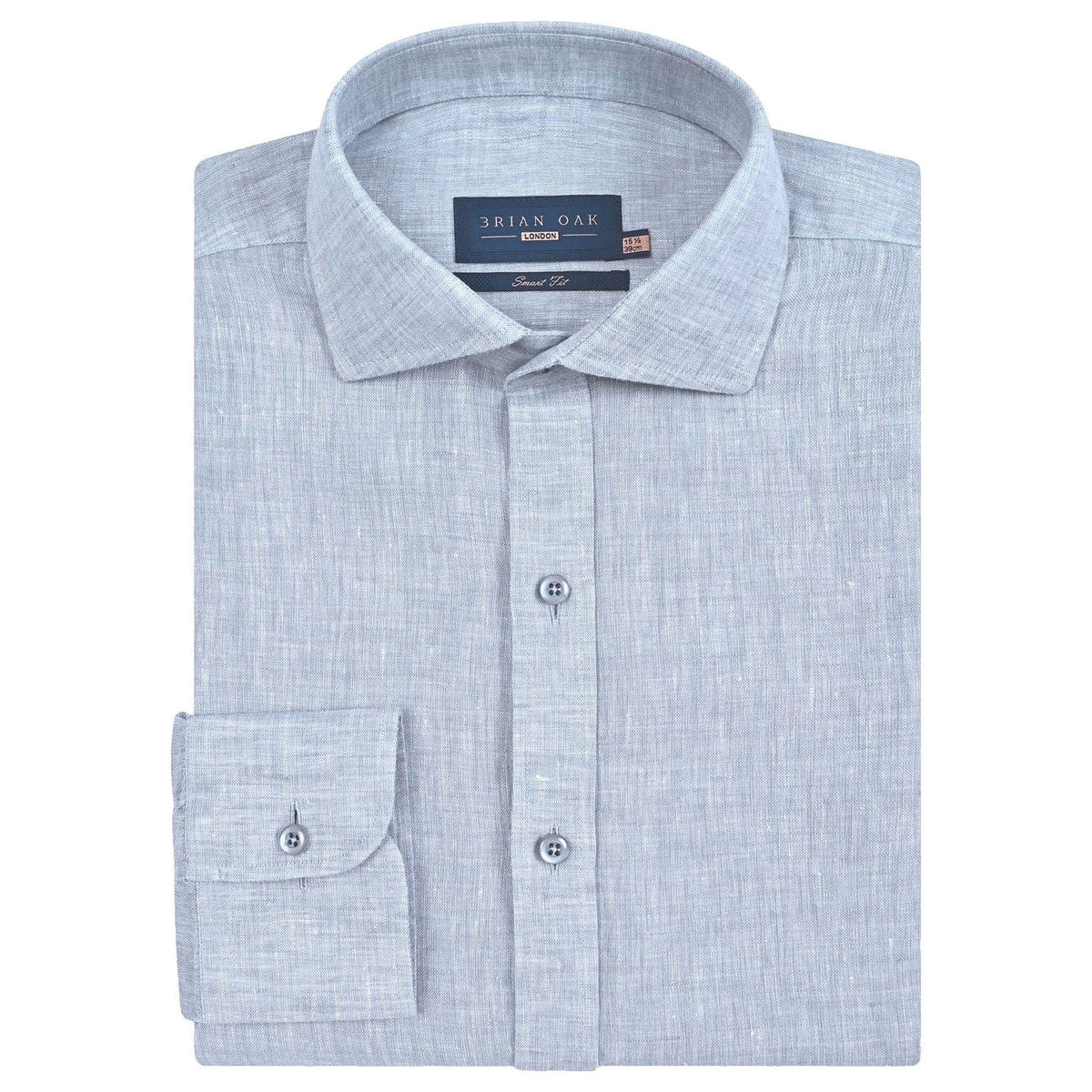 Camicia da Uomo Lino Puro Grigio Chiaro - Brian Oak - 1