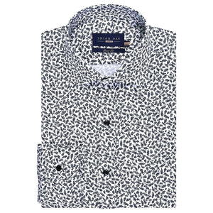 Chemise blanche homme imprimé feuille monochrome - Brian Oak - 1