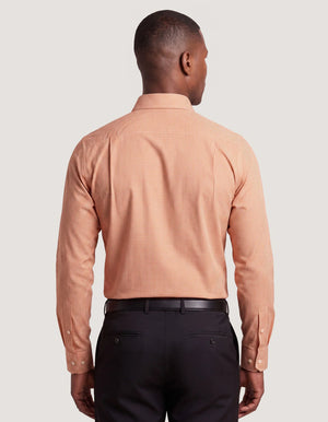 Men's Orange And White Checkered Shirt - Brian Oak - 4