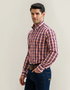 Homme Chemise à carreaux multicolores coton - Brian Oak - 2