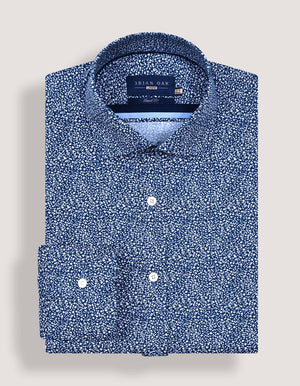 Herren Hemd marineblauer Blumenranken-Druck - Brian Oak - 3
