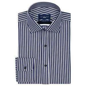 Marineblau gestreiftes Baumwollhemd Herren - Brian Oak - 1