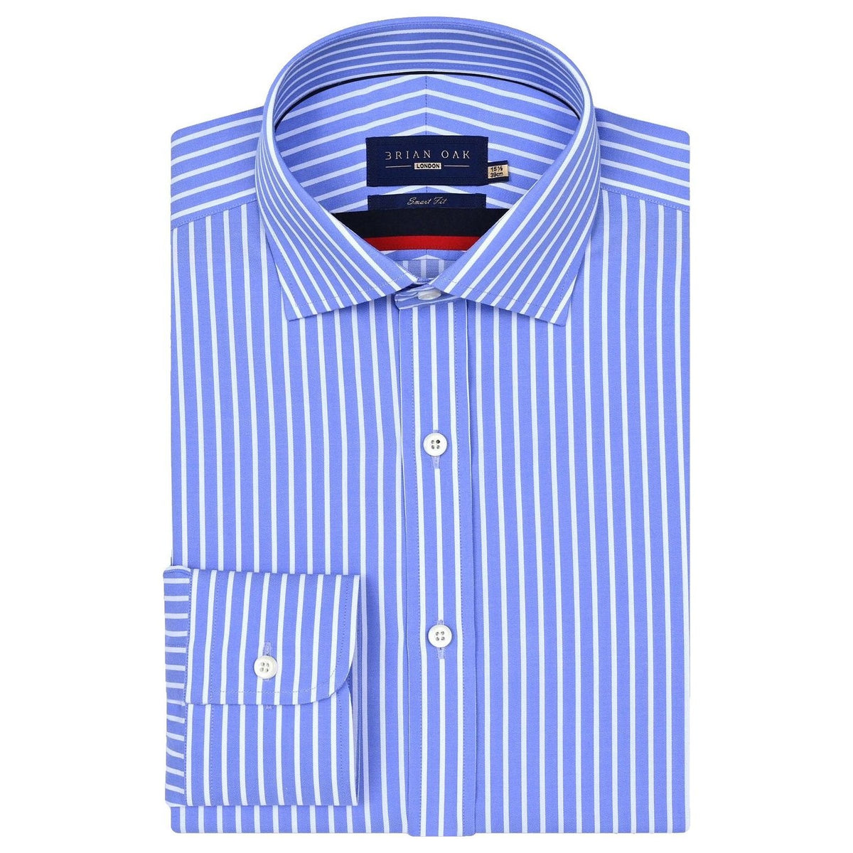 Camicia da Uomo in Cotone Striata Azzurro Cielo - Brian Oak - 1