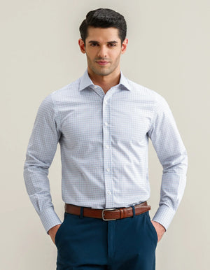 Hombre Camisa cuadros fácil cuidado marrón café - Brian Oak - 2