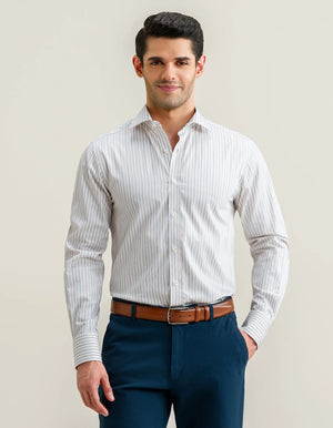 Chemise homme en sergé rayé Fawn - Brian Oak - 2